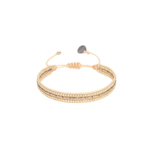 Blaze Bracelet - Cream/Silver - B-BE-S-10903