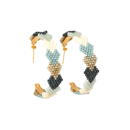 Cuddled Hearts Hoop Earrings - E-BE-M-10033