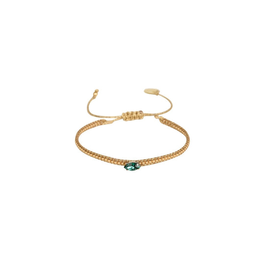 Diamond Eye Bracelet - Gold/Green - B-BE-XS-10870
