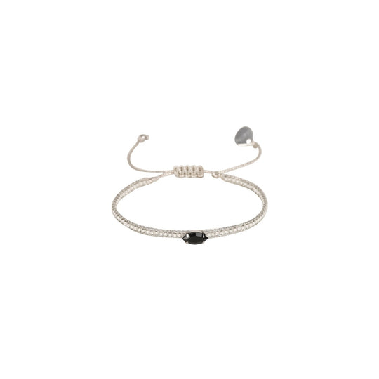 Diamond Eye Bracelet - Silver/Black - B-BE-XS-10872