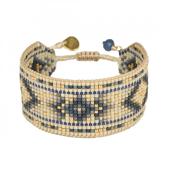Diamond Medium Bracelet - Cream/Blue - B-BE-M-10639