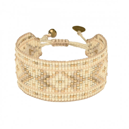Diamond Medium Bracelet - Cream/Gold - B-BE-M-10640