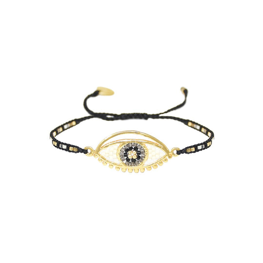 Grey Eyez Bracelet - Black/Gold - B-GP-S-10204