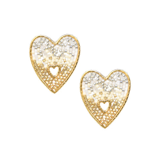 Heartsy Kiss Earrings - Metallic - E-GP-M-10163