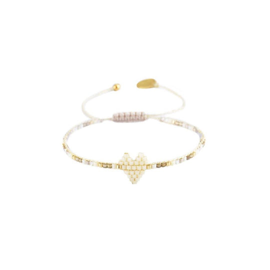 Heartsy Row Bracelet - White/Gold - BE-XS-8077