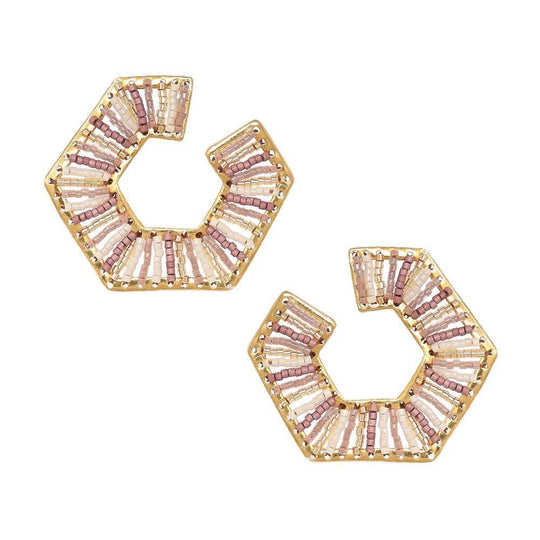 Prisma Earrings - Gold/Pink - GP-L-9610