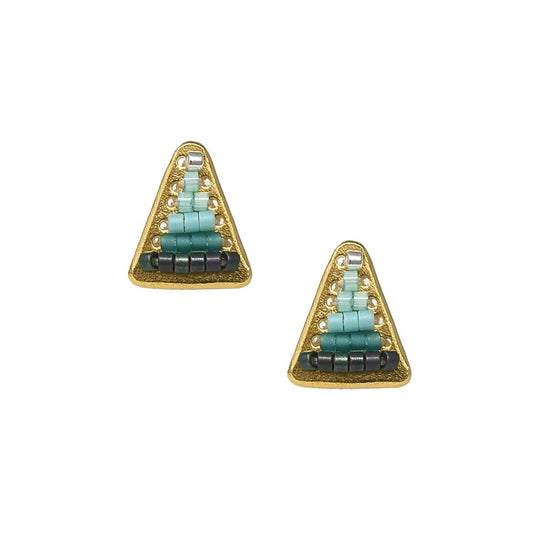 Pyramid Stud Earrings - Blue - E-GP-XS-10142
