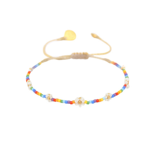 Rainbow Flower Power Bracelet - B-BE-XS-9210
