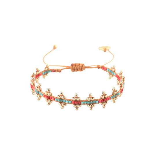 Shanty Bracelet - Red/Turquoise - BE-XS-8212