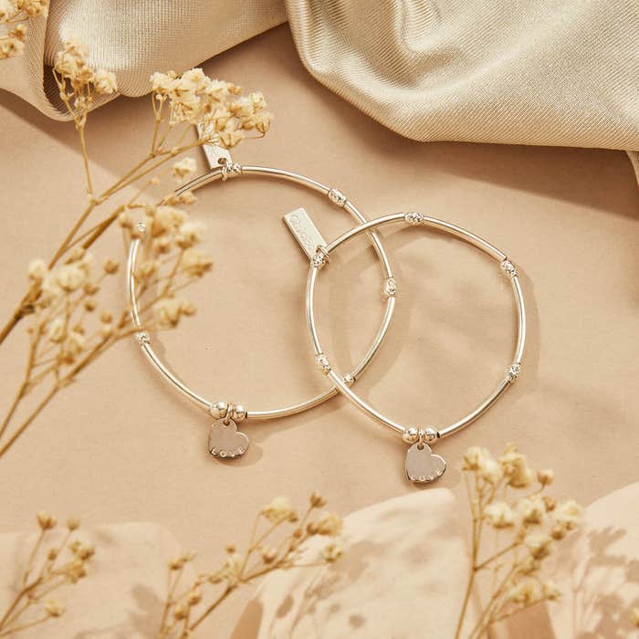 Children's Love Heart Charm Bracelet - Silver - CSBMNSR092