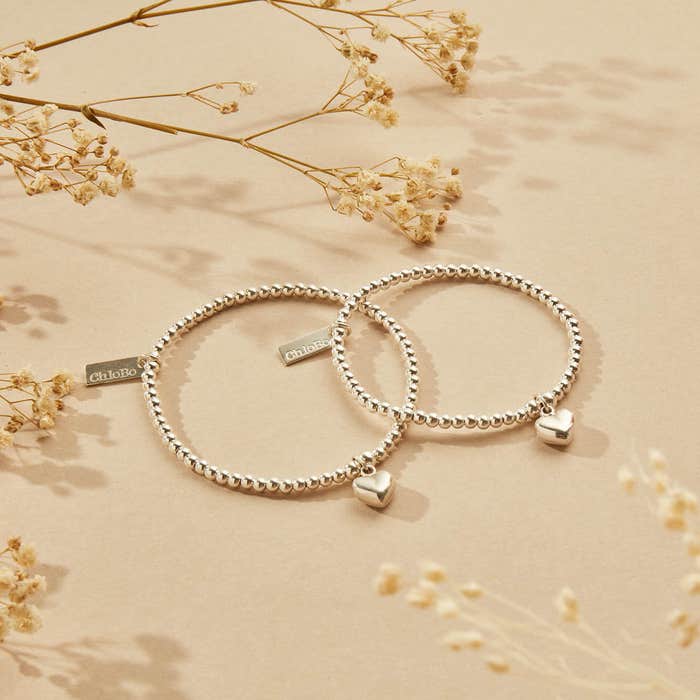 Children's Cute Charm Puffed Heart Bracelet - Silver - CSBCC023