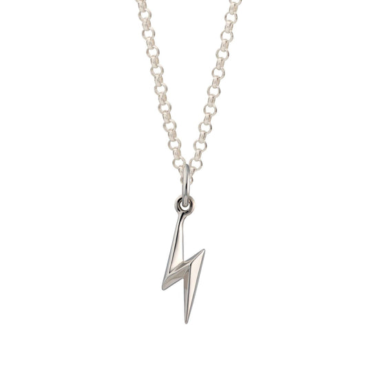 Lightning Bolt Necklace, Standard Length - Silver - SPCNSBOLT-1