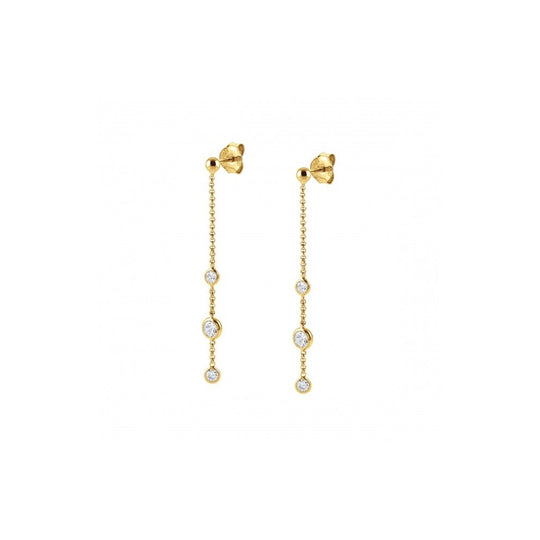 Bella CZ Drop Earrings - Gold - 142688/007