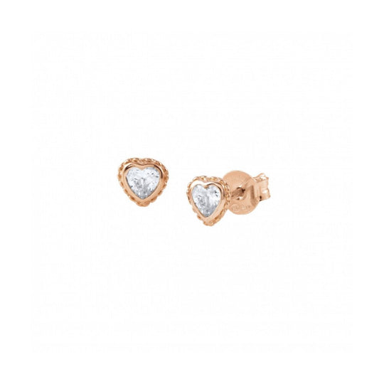 Bella Heart Stud Earrings - Rose Gold - 142687/002