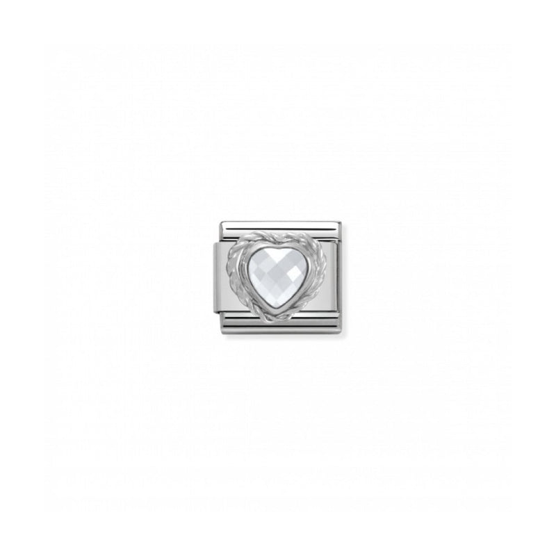nomination-classic-heart-link-white-silver-330603-010