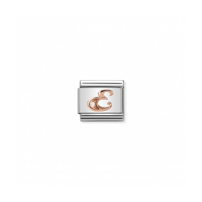 nomination-classic-letter-e-link-rose-gold-zirconia-430310-05