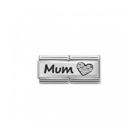 Classic Mum & Heart Double Link - Silver - 330731/07