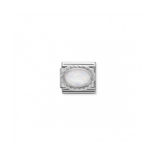 Classic October Birthday Link - Silver/Opal - 030509/07