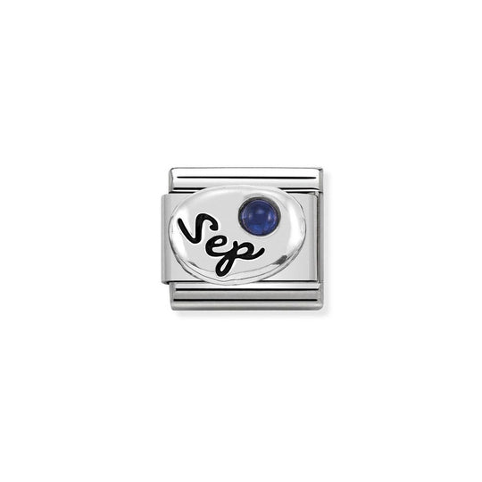 Classic Silver September Birthstone Charm - Sapphire - 330505/09