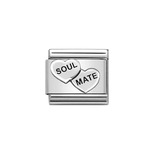 Classic Soul Mate Hearts Charm - Silver - 330101/38