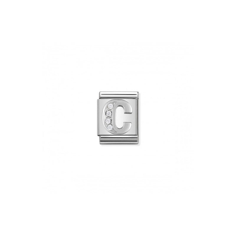 nomination-composable-big-link-letter-c-with-cz-silver-332304-03