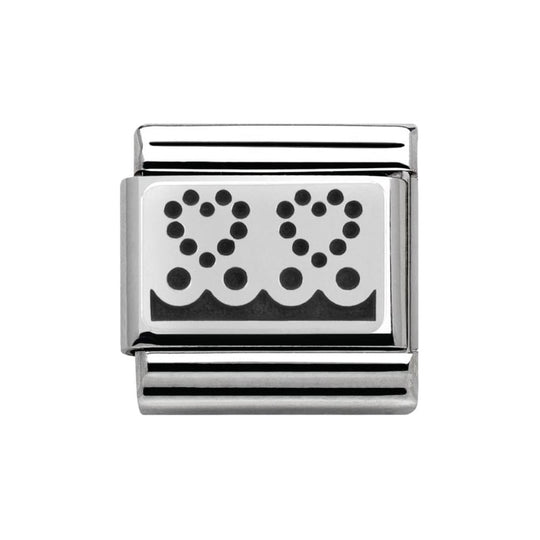 Composable Silver Black Lace Hearts Link - 330103/04