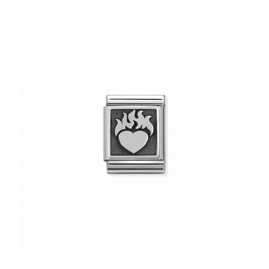 Nomination Composable Silver Flame Heart Big Link ~ 332110/14
