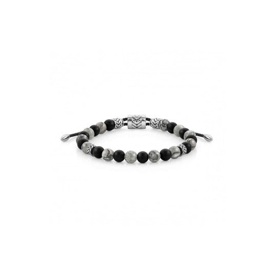 Instinct Marina Bracelet - Grey Jade & Opaque Onyx - 027916/067