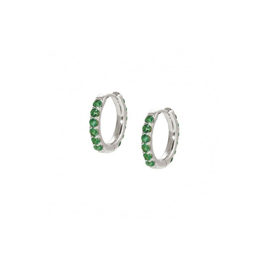 Lovelight Hoop Earrings - Silver/Green - 149709/015