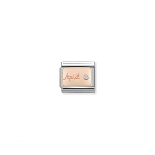 Classic April Birthday Link - Rose Gold/Diamond - 430508/04
