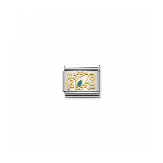Nomination Classic Cashmere Drop Link - Gold/White/Blue ~ 030281/29