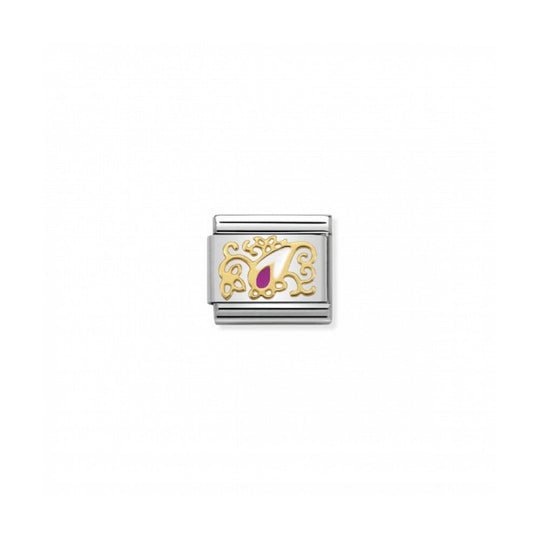 Nomination Classic Cashmere Drop Link - Gold/White/Fuchsia ~ 030281/32