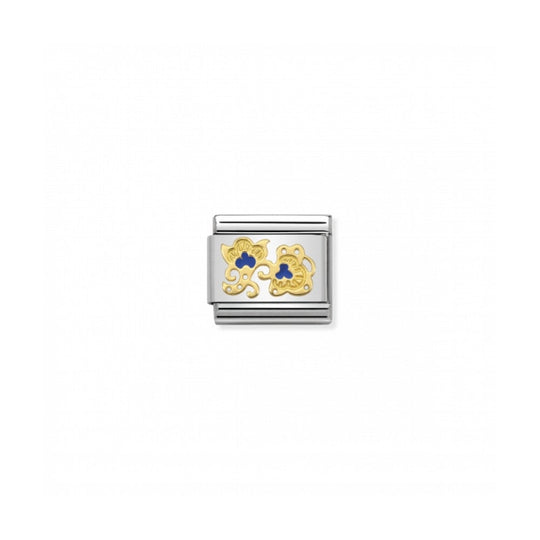 Nomination Classic Cashmere Flower Buds Link - Gold/Blue ~ 030281/17