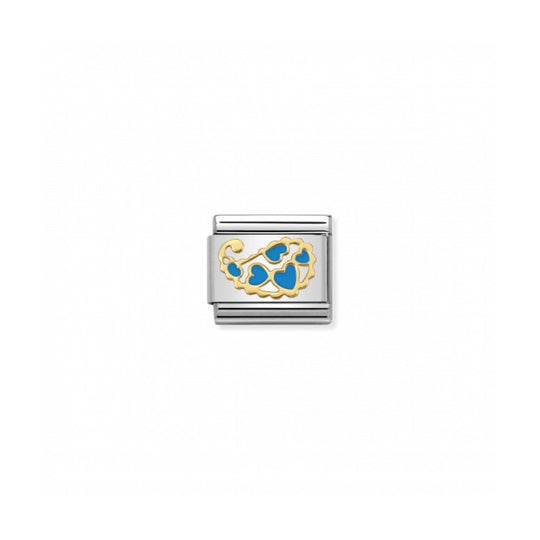 Nomination Classic Cashmere Hearts Link - Gold/Blue ~ 030281/33