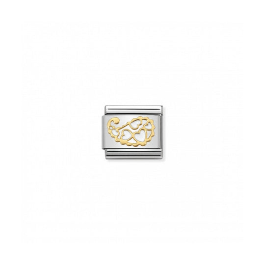 Nomination Classic Cashmere Hearts Link - Gold/White ~ 030281/36