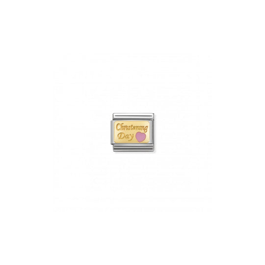 Nomination Classic Christening Day Link - Gold/Pink ~ 030284/22