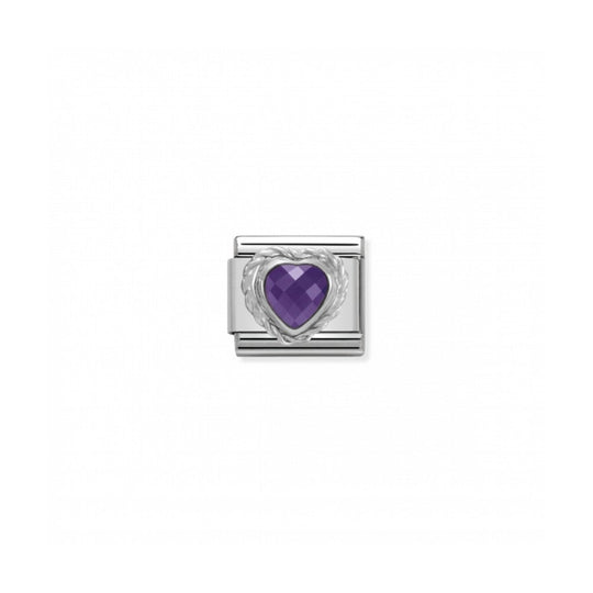 Nomination Classic Heart Link - Purple/Silver ~ 330603/001