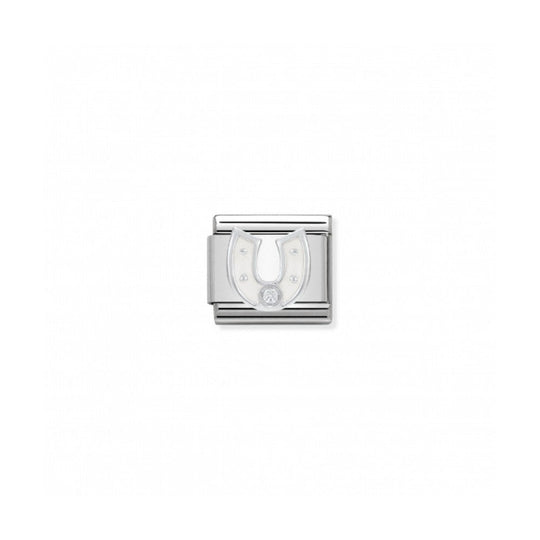 Nomination Classic Horseshoe Link - White/Silver ~ 330305/12