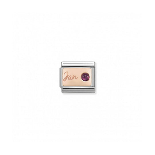 Classic January Birthday Link - Rose Gold/Garnet ~ 430508/01