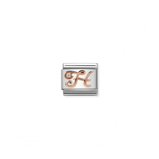 Classic Letter H Link - Rose Gold/Zirconia - 430310/08