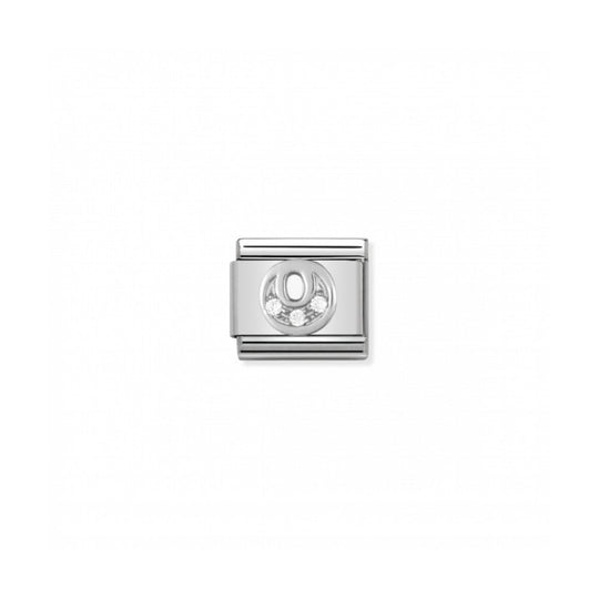 Classic Letter O Link - Silver/Zirconia - 330301/15
