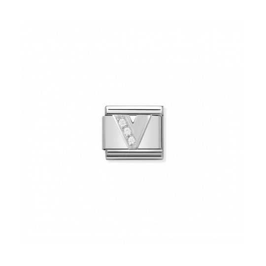 Classic Letter V Link - Silver - 330301/22