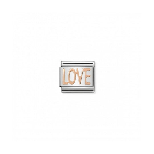 Nomination Classic 'Love' Link - Rose Gold ~ 430107/01