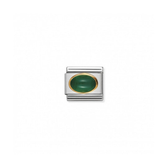 Classic Oval Green Agate Link - 030502/03