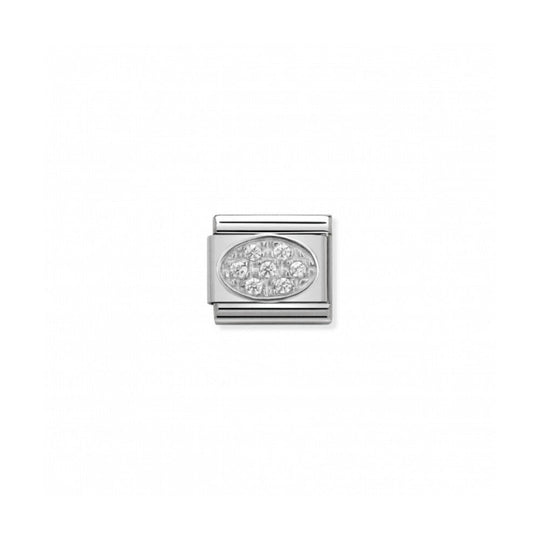 Classic Oval Pave Link - Silver - 330308/01