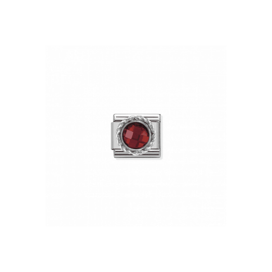 Nomination Classic Round Stone Link - Red/Silver ~ 330601/005