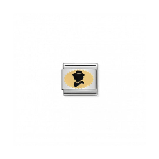 Nomination Composable Gold Black Madame Portrait Link ~ 030285/16