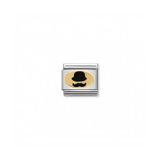 Nomination Composable Gold Black Monsieur Link ~ 030285/18