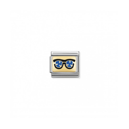 Nomination Composable Gold Blue Glasses Link ~ 030284/03