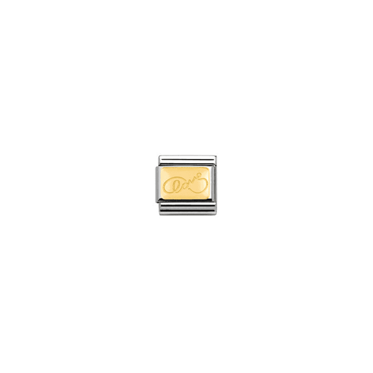 Nomination Composable Gold Engraved 'Love' Link ~ 030121/21